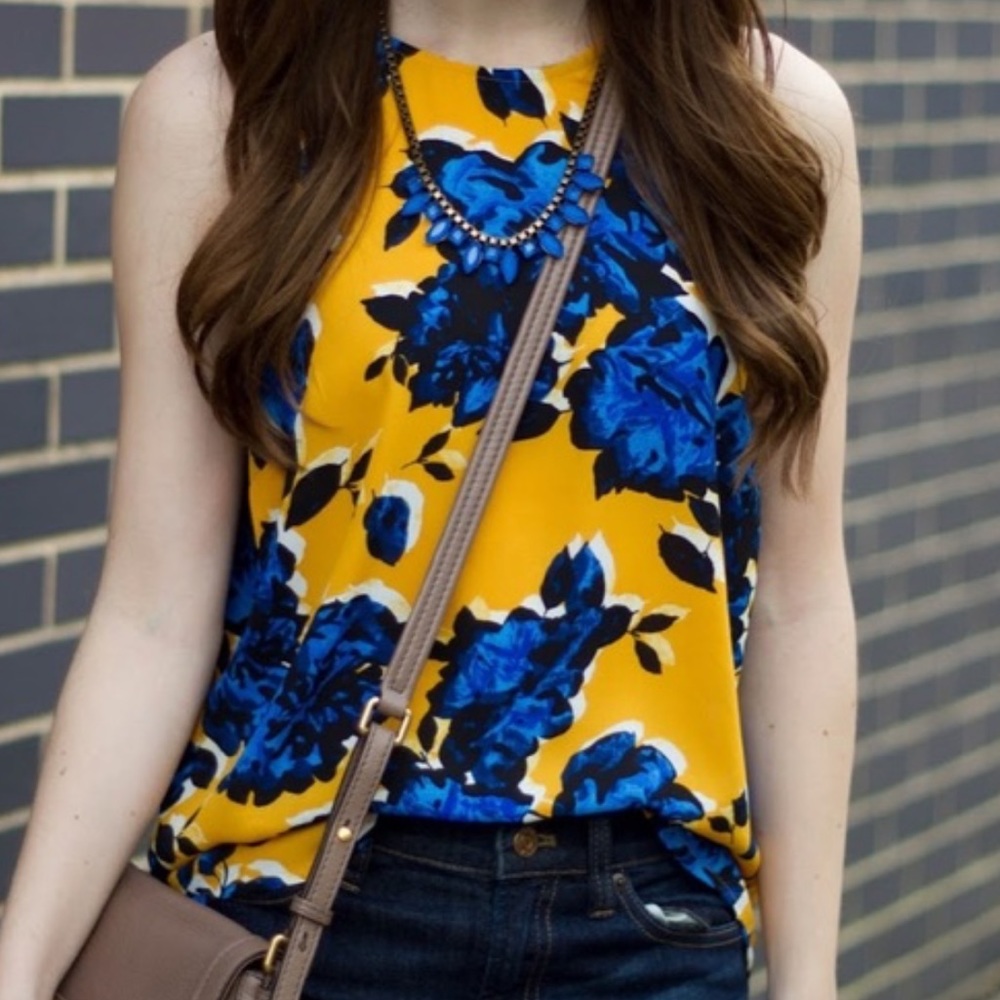 NWT Who What Wear Floral Tank Top Blouse SZ S Small